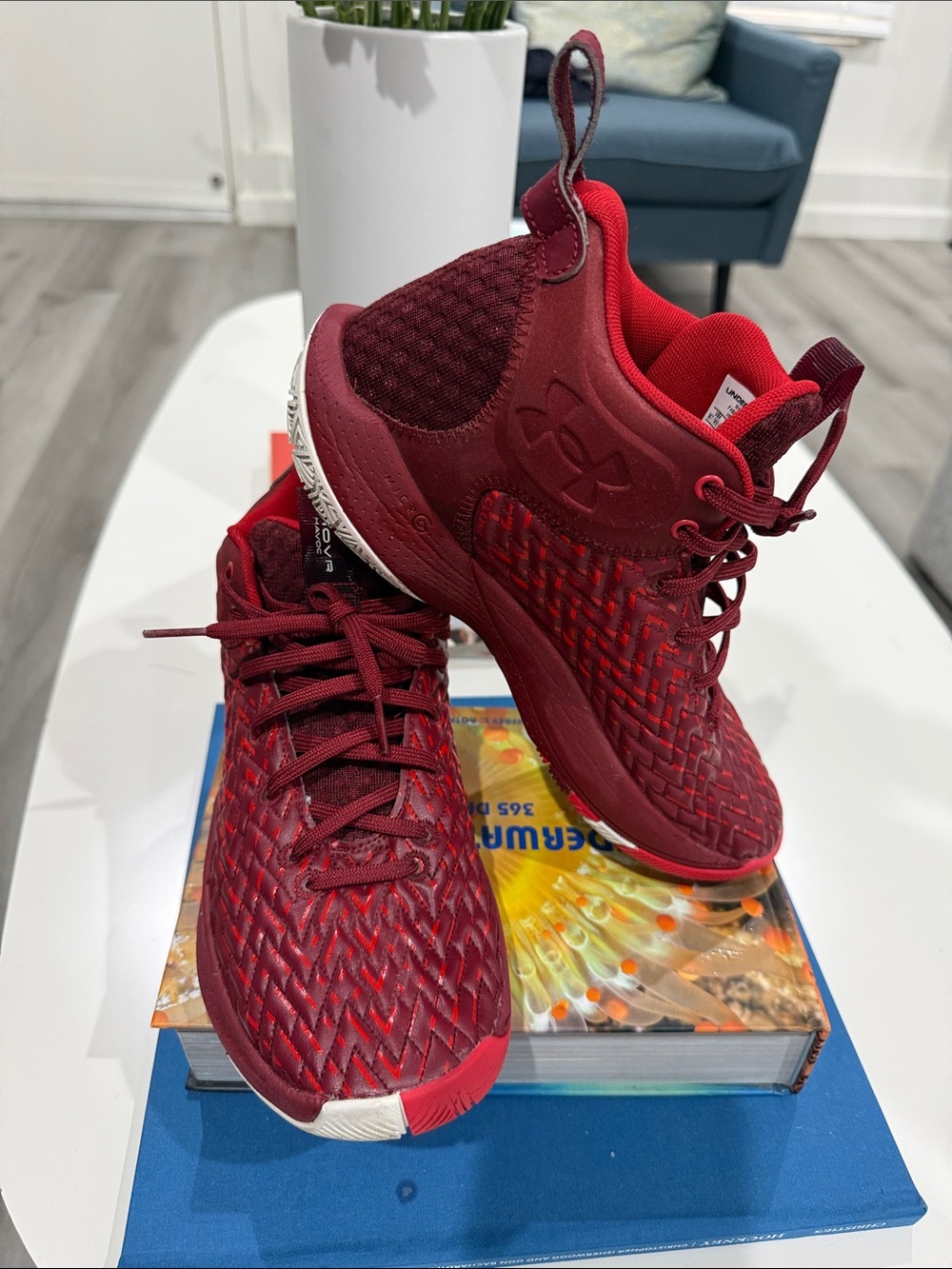 Under Armour Kids' Burgundy and Red Athletic Sneakers